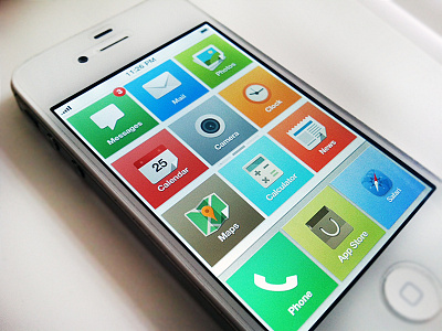iOS 7 home concept concept home interaction ios ios7 iphone pagination tiles ui design