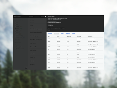 Sensor - Server Details advisories blur details feed flat security sensor table ui