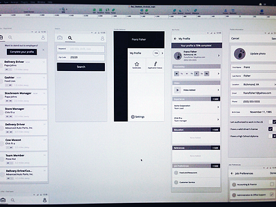 Android Prototype Screens - Sketch android assets flat grayscale prototypes sketch app snagajob tab bar