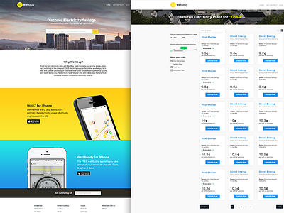 Wattbuy Landing and Plans Page card desktop electrcity energy image landing marketing plans ui web