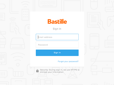 Bastille sign in page