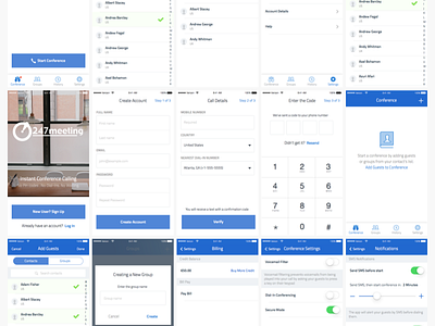 247Meeting Conferencing App - iOS Redesign apple blue conference app icons ios ios9 ui
