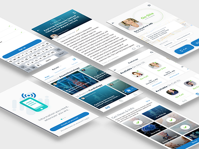 Healthcare News & Events App - iOS animation app cards contact healthcare ios physicians principle profile shadows