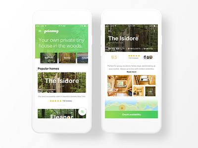 Getaway Tiny Home - iOS app getaway gradient green home images ios tinyhouse