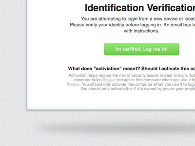 ID Verification activation ui css3 css3 button hover login shadow