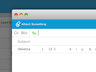 Compose! attach attachment blue clean dots email email client minimal popup send shadow