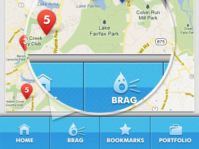 Map view - iPhone travel app app blue clean iphone location map mobile navigation phone texture ui design