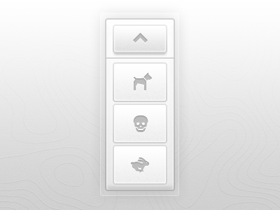 Dog, Skull, Rabbit menu clean dribbble rebound menu options rebound ui design white
