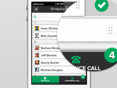 Snapta.lk redesign app call conferencing contacts cool iphone snaptalk ui design