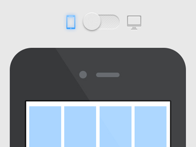 Responsive design switch display (animated)