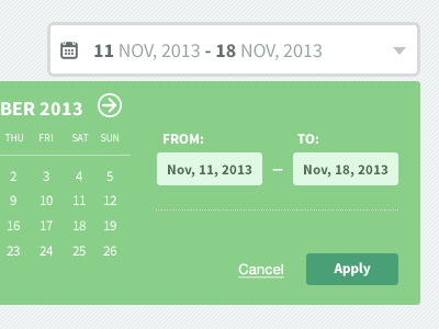 Date Picker buttons clean date picker flat green minimal pull down texture ui design