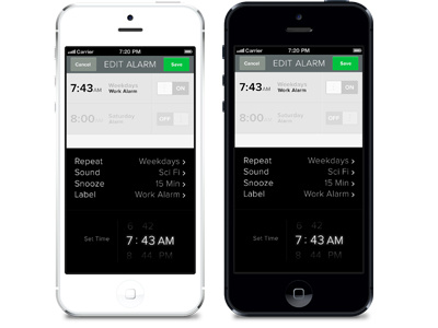 Alarm clock edit screen | iPhone by John Menard on Dribbble