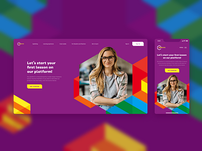 LESSons Website geometric mobile ui vector web webdesign website