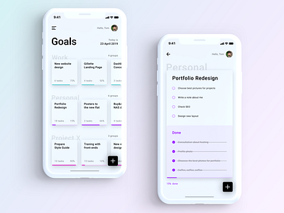 Goals App app invisionstudio to do app ui