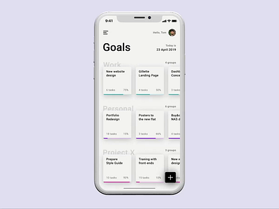 Goal App animation app invisionstudio to do app ui