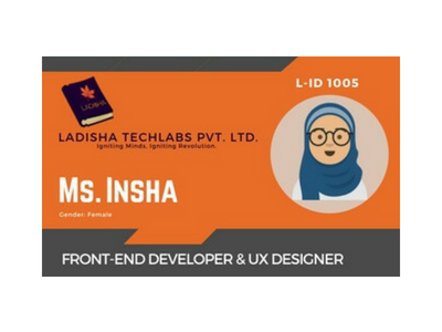 Employee ID Card for Ladisha Techlabs Pvt. Ltd. employee id idcard ladisha