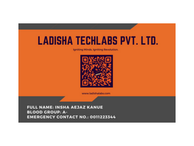 Employee ID Card for Ladisha Techlabs Pvt. Ltd. employee id idcard ladisha