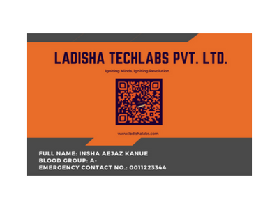 Employee ID Card for Ladisha Techlabs Pvt. Ltd.