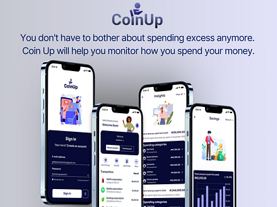 Coin Up (Budget Control App Design) app blue design finance money ui