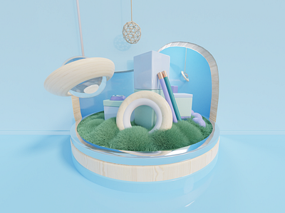 Composition b 3d blender cycles render design