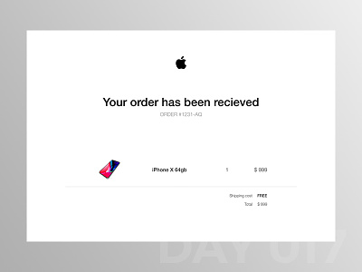 #017 - Email Receipt 17 apple dailyui day day17 iphone x