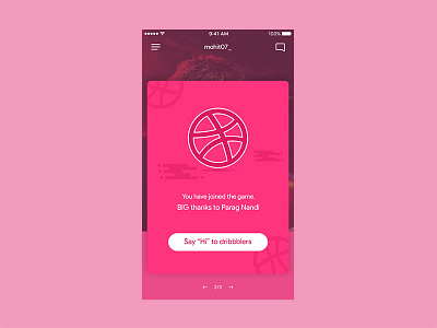 001 First shot - Hello Dribbble debut shot dribbble hello invitation ios mobile ui ux