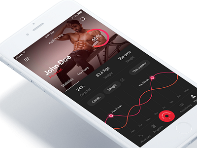 038 Fitness profile app screen design dribbble fitness gym illstration ios mobile profile ui ux workout