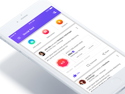 040 Social feed connections dailyui design dribbble dribbbleinvite follow illstration ios mobile profile ui ux