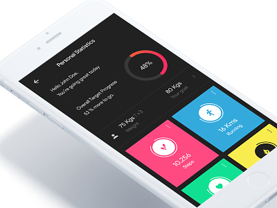041 Personal fitness statistics app screen connections design dribbble follow illstration ios mobile profile ui ux