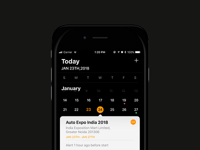 Calender Event Expension calender date design events ios iphone user interface