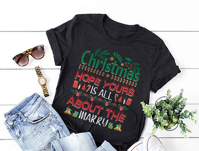 Christmas Day T-shirt Design merry