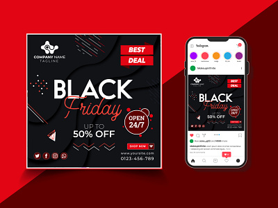 Black Friday Sale social media Instagram post shop