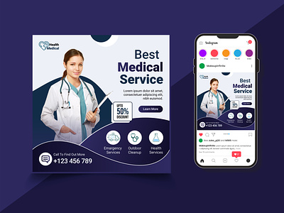 Medical Healthcare social media Instagram post design