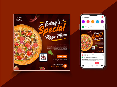 Fast Food Fizzaa social media Instagram post design banner graphic design post tamplate template