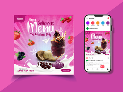 Ice Cream social media Instagram post design