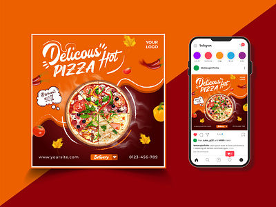 Fast Food Fizza social media Instagram post design