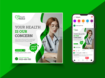 Medical Health social media Instagram post design banner banner post health poster medical social media