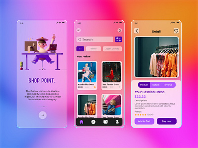 Glass Product Fashion App UI Design apps design banner design fashion instragram post product product apps shop social media ui ux