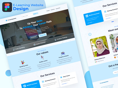 E- learning landing Website ui Design design e learning graphic design landing page learn learning logo post shop ui ux web web site web themplate design webpage