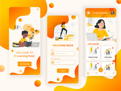 Online Learning Mobile App App UI Design apps design design e learning graphic landing page leanding design ui ux design web site