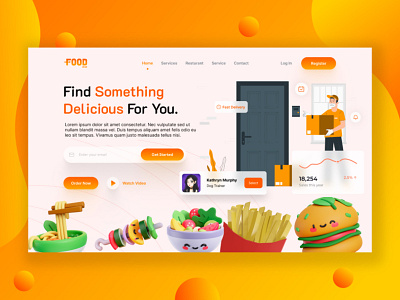 Food delivery website Header Design template apps design delivery design figma food graphic design ui ui kit ux design web themplate websiter