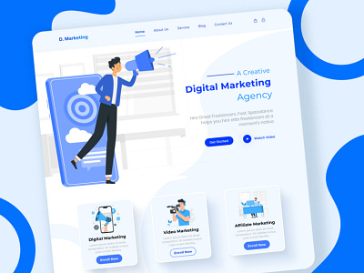 Digital Marketing Service Landing Page affiliate marketing creative digital marketing graphic design marketing marketing agency service ui design video marketing website website design