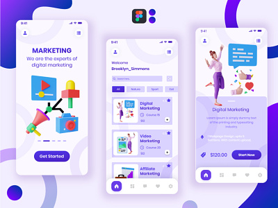 Social Media Marketing Ui app Design