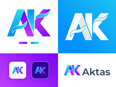 AK Letter Logo Design ak ak logo branding design graphic design illustration letter letter logo logo logo design logo design minimal minimal