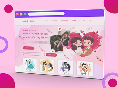 Dating Valentine Website Header ui Design