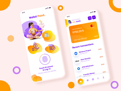 154 wallet banking mobile app ui kit