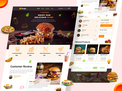 Web-based Fast Food Landing Page burger burger food burger king chicken design fast food food food app food ui ux graphic design website
