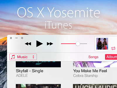 iTunes OS X Yosemite flat ios itunes os x redesign yosemite