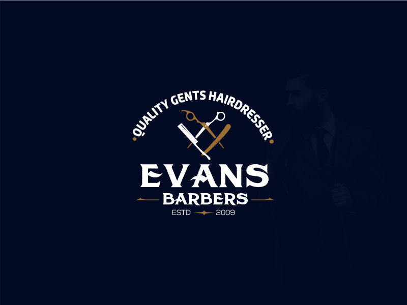 Evans Barbers Logo barber shop brand branding icon brand identity branding illustration logo logomark logos logotype logowork mark vector