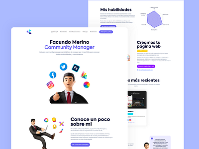 Portfolio Landing Page: Facundo Merino design ecommerce graphic design illustration ui web design web developer wordpress